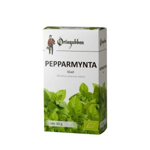 Örtagubben torkade pepparmynta blad