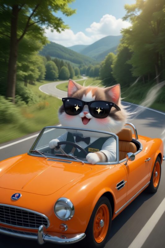 Valfrids cat drives a vintage Saab, cared for with Valfrids car cleaning products