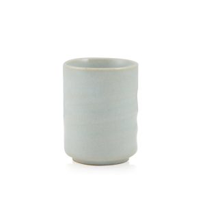 Japansk tékopp (yunomi) vit/ljusblå