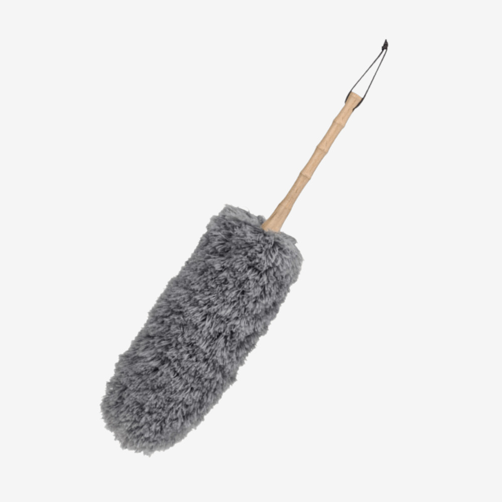 dammvippa med trähandtag