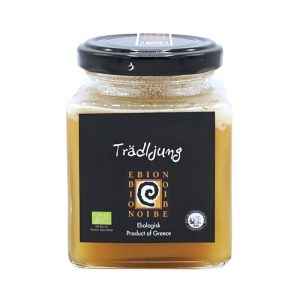 Greek heather honey in a glass jar